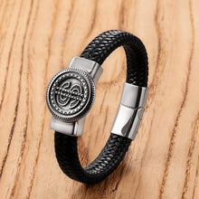 Load image into Gallery viewer, Men's Classic Stainless Steel Leather Bracelet