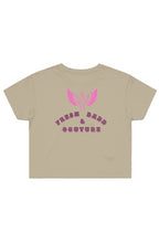 Load image into Gallery viewer, F & B PINK WINGS CROP TEE SAND