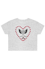 Load image into Gallery viewer, F & B PAW LOVE CROP TEE ATHLETIC HEATHER