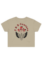Load image into Gallery viewer, F & B RED ROSE CROP TEE SAND