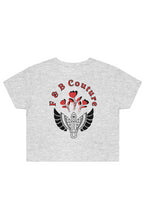 Load image into Gallery viewer, F & B RED ROSE CROP TEE ATHLETIC HEATHER
