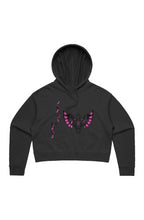 Load image into Gallery viewer, F & B SIDE BY SIDE CROP TOP HOODIE ( blk )