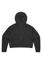 Load image into Gallery viewer, F & B SIDE BY SIDE CROP TOP HOODIE ( blk )