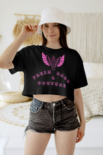 Load image into Gallery viewer, F & B PINK WINGS CROP TEE