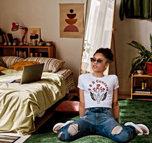 Load image into Gallery viewer, F & B RED ROSE CROP TEE