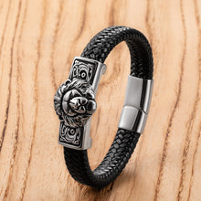 Load image into Gallery viewer, Men's Retro Lion Head Leather Bracelet

