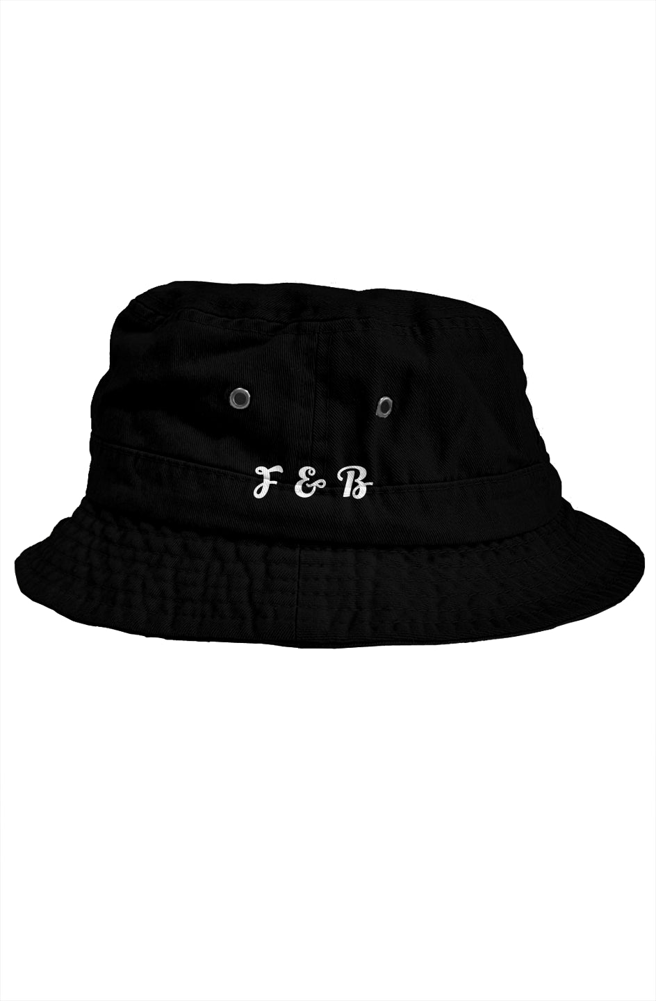 F&B White wings black bucket hat
