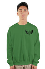 Load image into Gallery viewer, F&amp;B Black Wings Green crewneck sweatshirt
