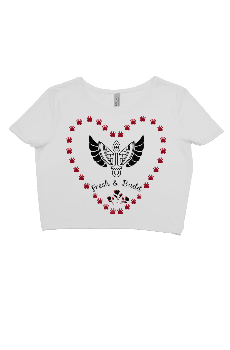 F&B Egyptian paw love crop tee