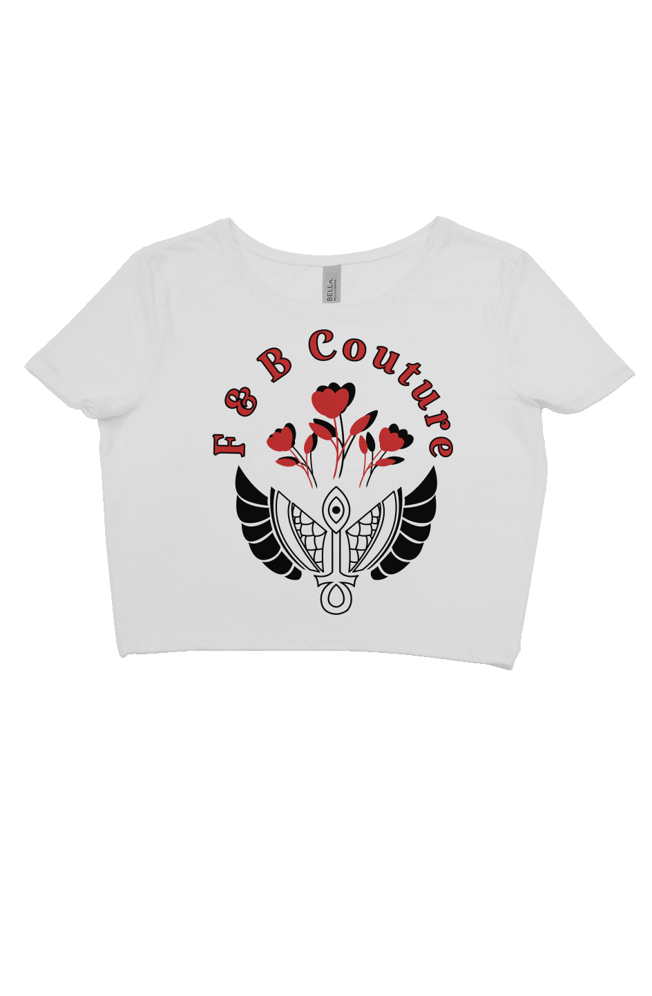 F&B Red Rose crop tee