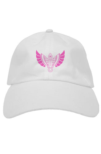 F&B WHITE PINK WING BASEBALL CAP