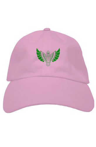 F&B PINK GREEN WING BASEBALL CAP