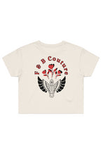 Load image into Gallery viewer, F &amp; B RED ROSE CROP TEE ECRU
