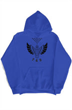 Load image into Gallery viewer, F &amp; B ROYAL BLU CROSS LINER HOODIE
